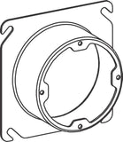 Orbit 43150X 4S 1-1/2" Raised Steel Plaster Ring, Dual Direction