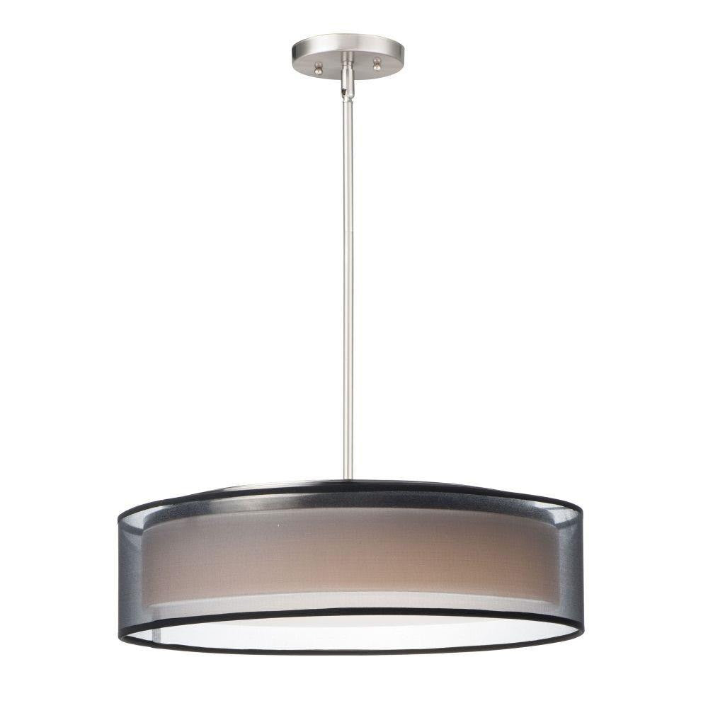 Maxim Lighting 10226WOSN Prime 5 Light 20 Inch Satin Nickel Drum Pendant Light