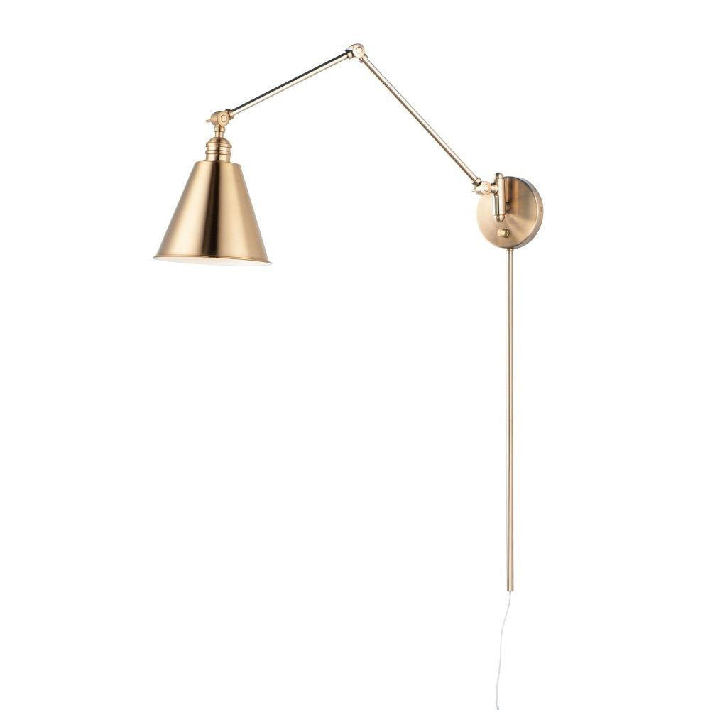 Maxim Lighting 12224HR Library 1 Light 36.75 Inch Heritage Wall Sconce - Full product view with adjustable articulated arm