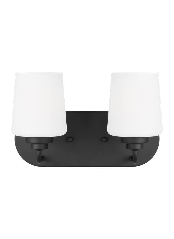 Generation Lighting Windom 2 light midnight black bath vanity wall light