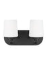 Generation Lighting Windom 2 light midnight black bath vanity wall light