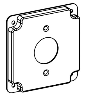 ORBIT 4403 4" Square Industrial Single Receptacle Raised Cover