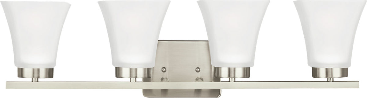Generation Lighting Bayfield 4 light brushed nickel bath vanity wall light