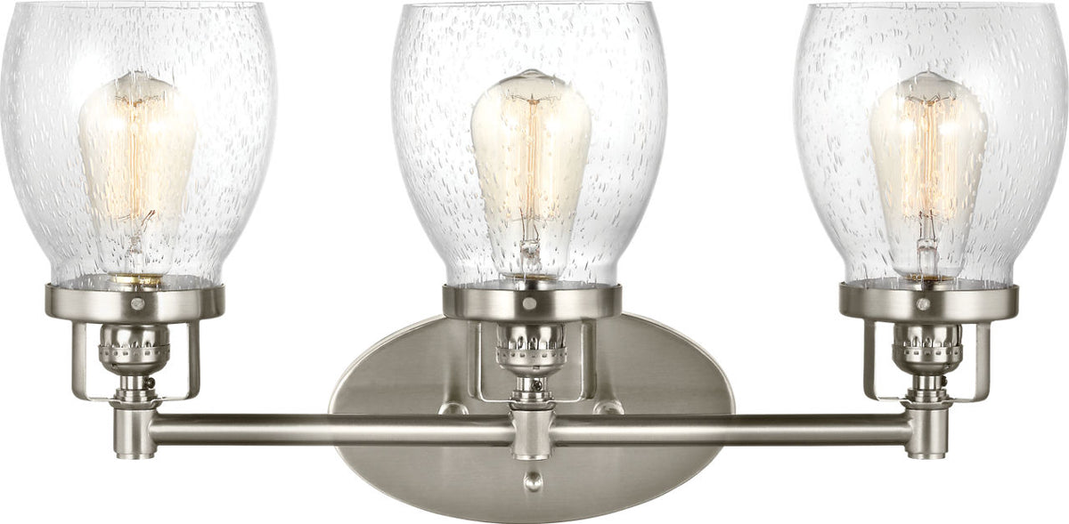 Generation Lighting Belton 3 light brushed nickel bath vanity wall light