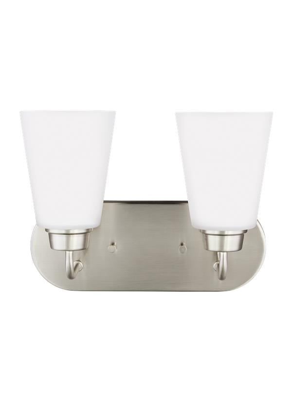 Generation Lighting Kerrville 2 light brushed nickel bath vanity wall light