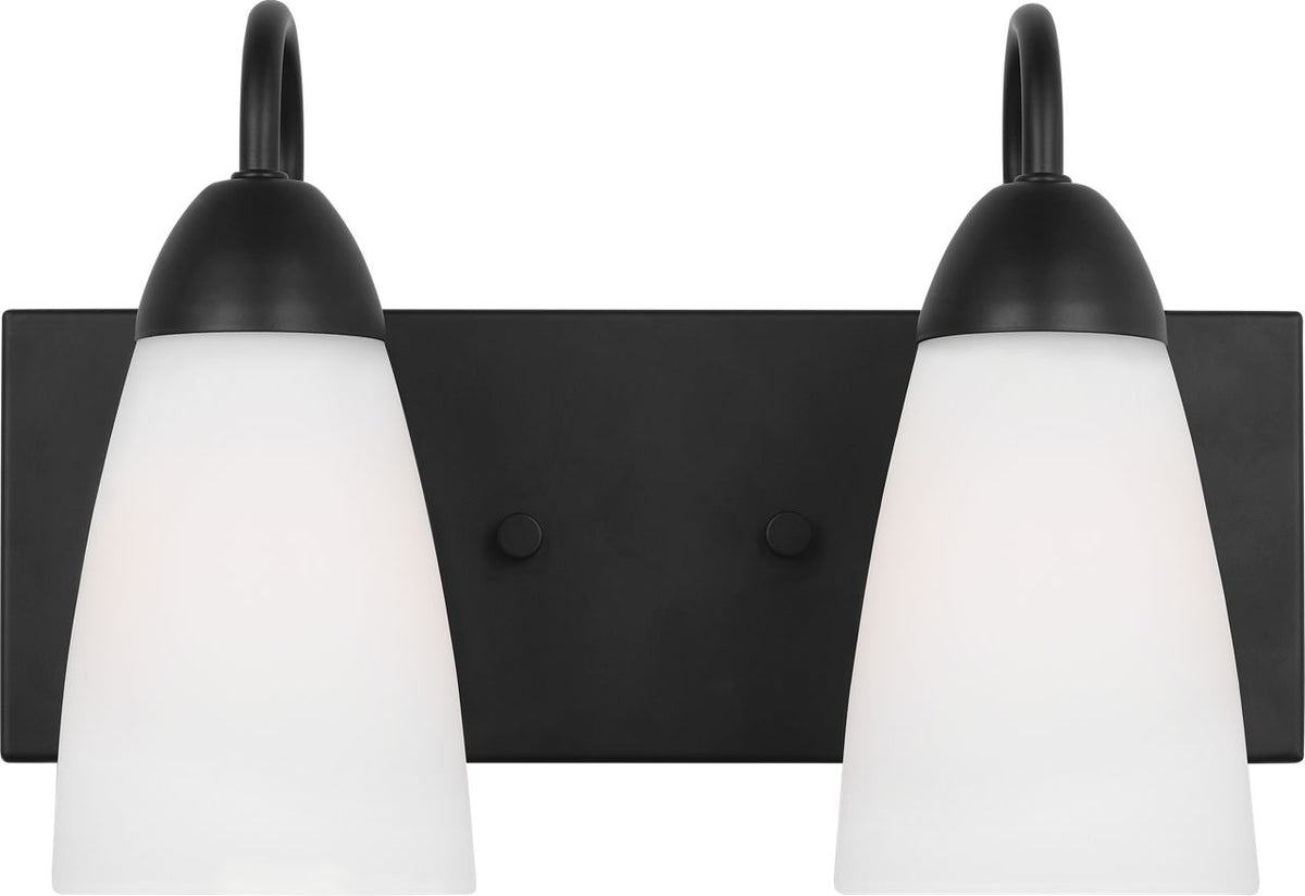Generation Lighting Seville 2 light midnight black bath vanity wall light