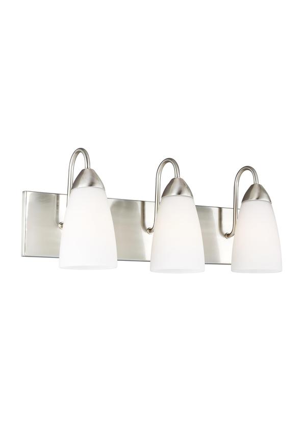 Generation Lighting Seville 3 light brushed nickel bath vanity wall light