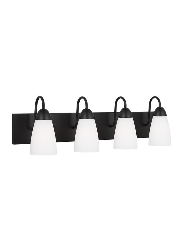 Generation Lighting Seville 4 light midnight black bath vanity wall light