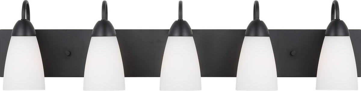 Generation Lighting Seville 5 light midnight black bath vanity wall light