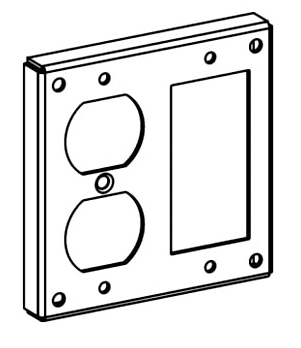ORBIT 4424 4" Square Duplex Receptacle Raised Cover
