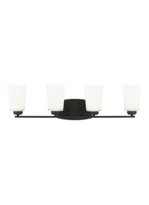 Generation Lighting 4428904-112 Franport 4 light midnight black bath vanity wall light