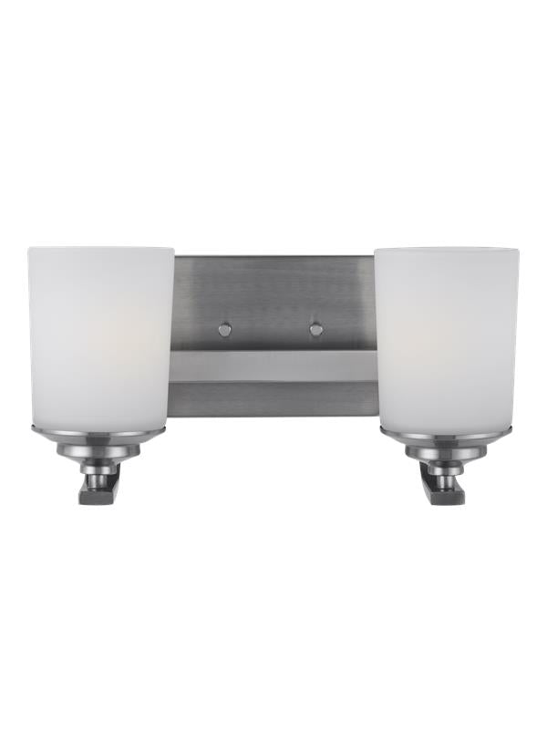 Generation Lighting Kemal 2 light brushed nickel bath vanity wall light