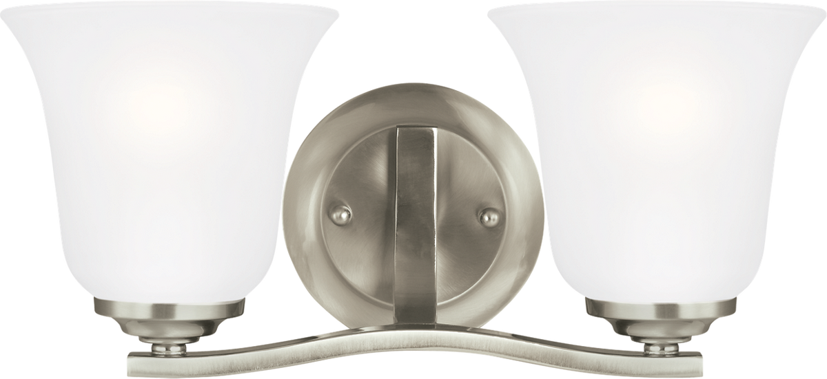 Generation Lighting 4439002-962 Emmons 2 Light 14.63 inch Brushed Nickel Bath Vanity Wall Light