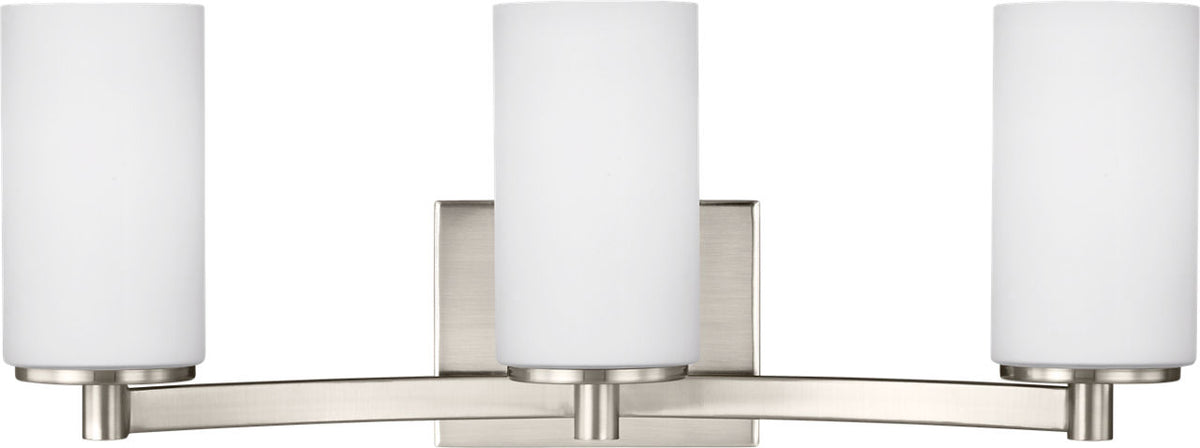 Generation Lighting Hettinger 3 light brushed nickel bath vanity wall light