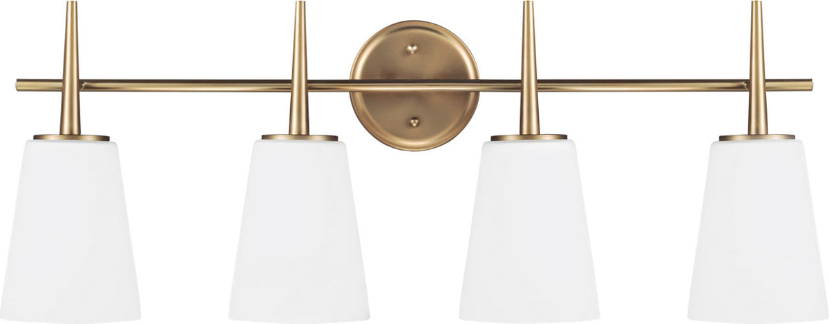 Generation Lighting Driscoll 4 light satin brass bath vanity wall light
