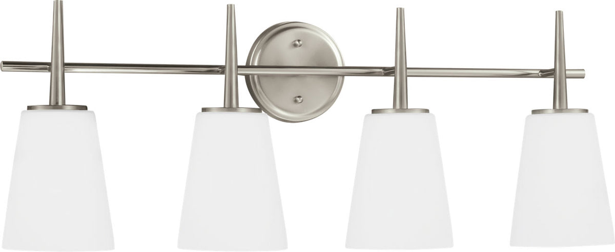 Generation Lighting Driscoll 4 light brushed nickel bath vanity wall light