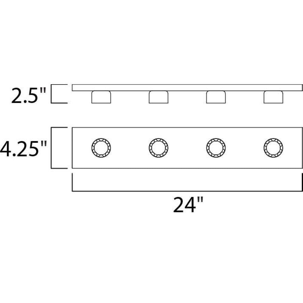 Maxim Lighting 4454PC Essentials 4 Light Bath Vanity Wall Light Dimensions Diagram