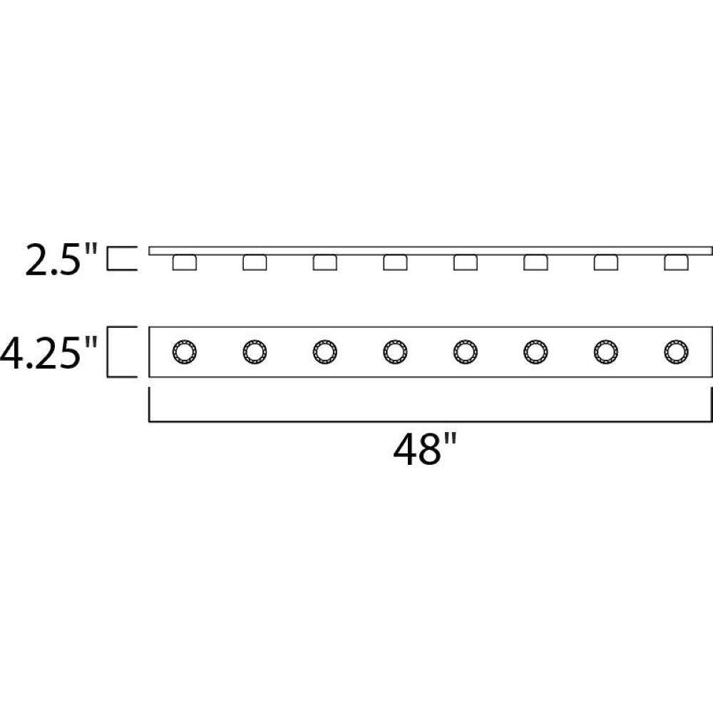 Maxim Lighting 4458PC Essentials 8 Light 48 Inch Polished Chrome Bath Vanity Wall Light - Dimensions Diagram