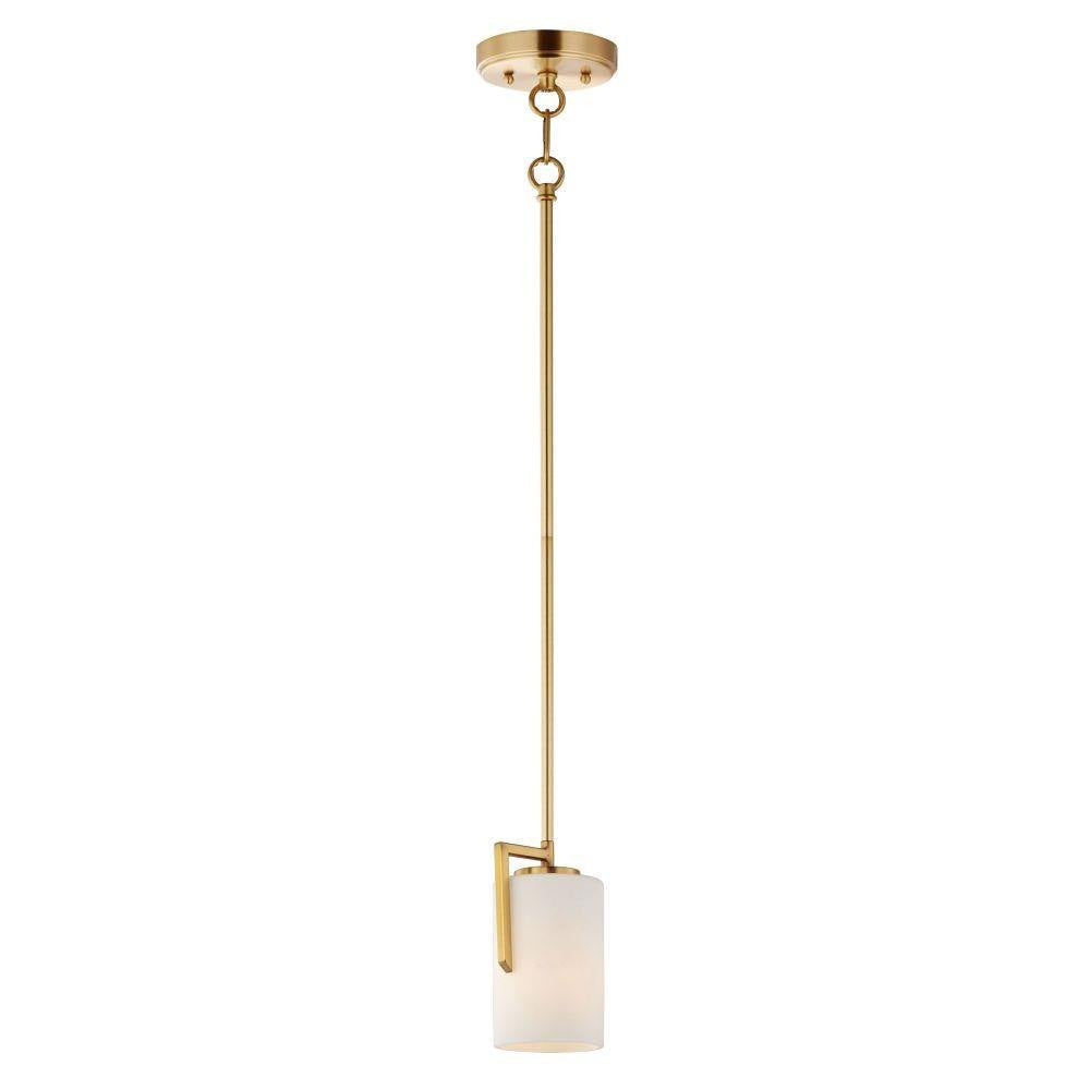 Maxim Lighting 91280SWSN Dart 1 Light 4.5 inch Satin Nickel Mini Pendant Ceiling Light - Full View White Background