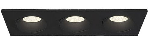 Eurofase Lighting 45382-024 Midway 12" x 4" 3 Light Gimbal Switchable White LED Rectangular Airtight Recessed Downlight, Finish: Black
