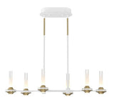 Eurofase Lighting 45713-026 Torcia LED 12 Light 11 inch Chandelier Ceiling Light White and Brass Finish