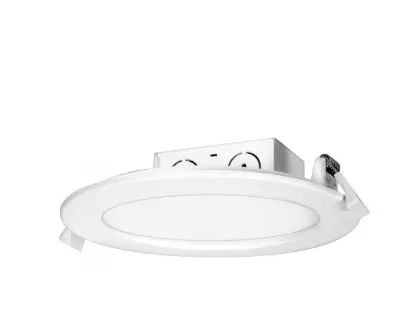 Satco S39059 6-in Direct-Wire LED Downlight, Edge-Lit, Dimmable, Wattage 11.6W, Lumens 800 lm, Voltage 120V, Color Temperature 5000K, White