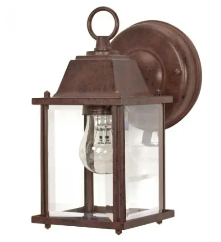 Nuvo 60-637 9" Cube Wall Lantern, Clear Beveled Glass, Old Bronze Finish