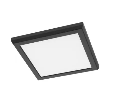 Nuvo 62-1915 7-in Square Blink Performer Fixture, Wattage 10W, Lumens 980 lm, Voltage 120V, Multi-Color Temperature, Black