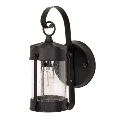 Nuvo 60-3462 Piper Outdoor Wall Fixture w/ Clear Seed Glass, Wattage 60W, 1 Light, Textured Black