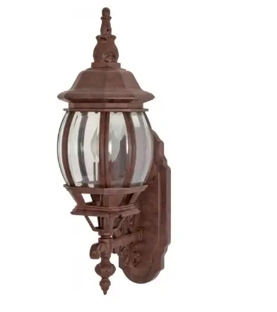 Nuvo 60-3468 Central Park LED Wall Lantern w/ Clear Beveled Glass, Wattage 100W, 1 Light, Old Bronze