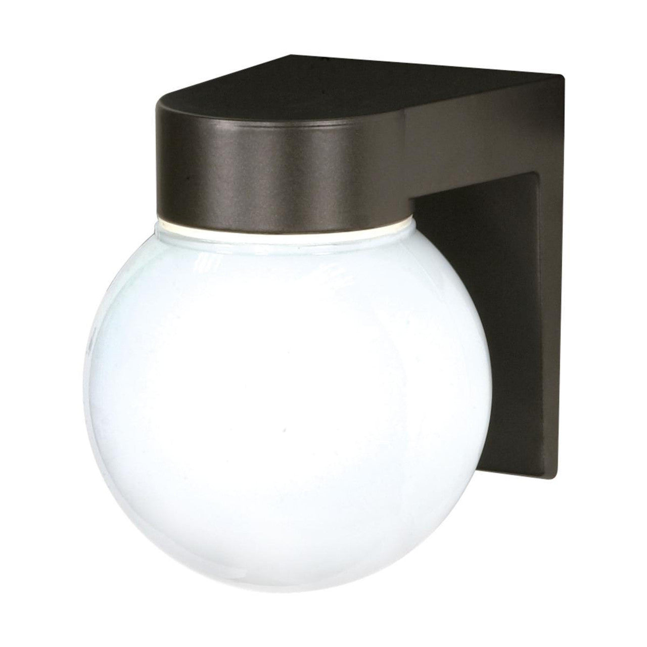 Nuvo SF77-141 1 Light 8" Wall Mount light Fixture, With White Glass Globe, Bronzotic Finish