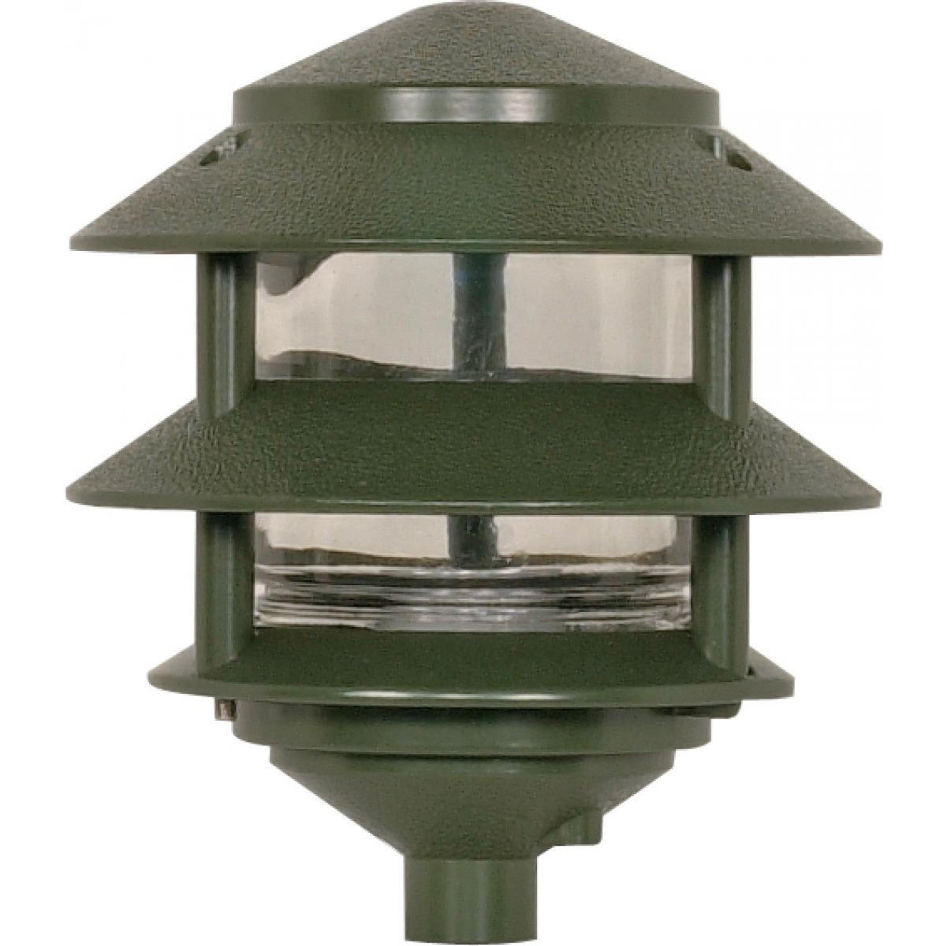 Nuvo SF77-323 1 Light Green Pagoda Light Fixture, Pathway Light, 2 Louver Small Hood