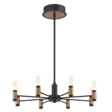 Eurofase Lighting 46352-019 Albany 24 inch Modern Multi LED Chandelier Ceiling Light, Black/Brass Finish