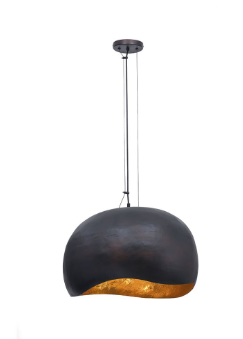 Eurofase Lighting 46439-017 24 Inch Baleia 3 Light Pendant, Wattage 180W, Black and Gold Foil Finish