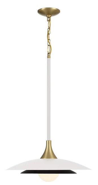 Eurofase Lighting 46441-010 Welsh 1 Light 18-inch LED Pendant Ceiling Light White and Black Finish