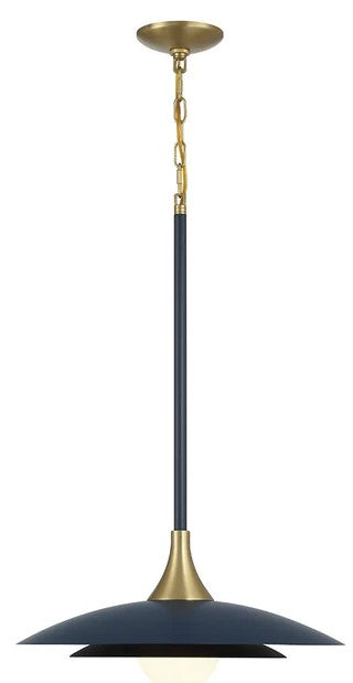 Eurofase Lighting 46441-027 Welsh 1 Light 18-inch LED Pendant Ceiling Light Blue and Black Finish
