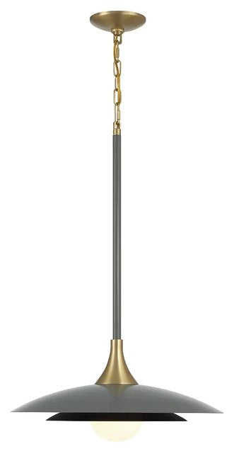 Eurofase Lighting 46441-034 Welsh 1 Light 18-inch LED Pendant Ceiling Light Grey and Black Finish