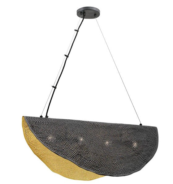 Eurofase Lighting 46457-011 Lahar 4 Light 10-inch Chandelier Ceiling Light Bronze and Gold Finish