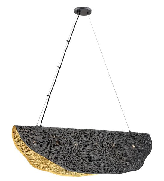Eurofase Lighting 46458-018 Lahar 6 Light 16-inch Chandelier Ceiling Light Bronze and Gold Finish