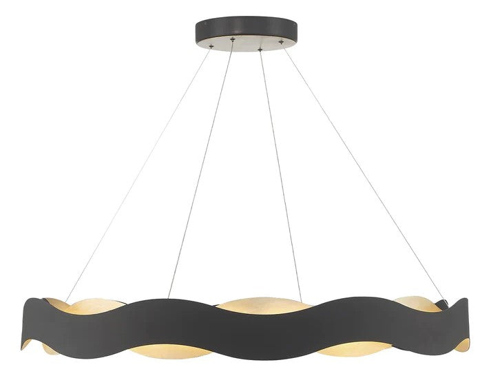 Eurofase Lighting 46462-022 Vaughan LED 1 Light 46-inch Chandelier Ceiling Light Black and Nickel Finish