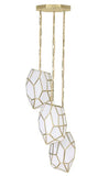 Eurofase Lighting 46464-019 Heera 3 Light 18-inch Brass Chandelier Ceiling Light Gold Finish