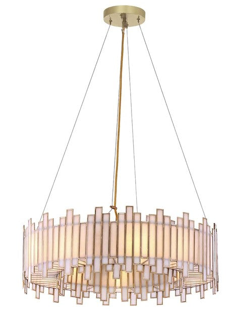 Eurofase Lighting 46466-013 Birla 8 Light 28-inch Brass Chandelier Ceiling Light Gold Finish