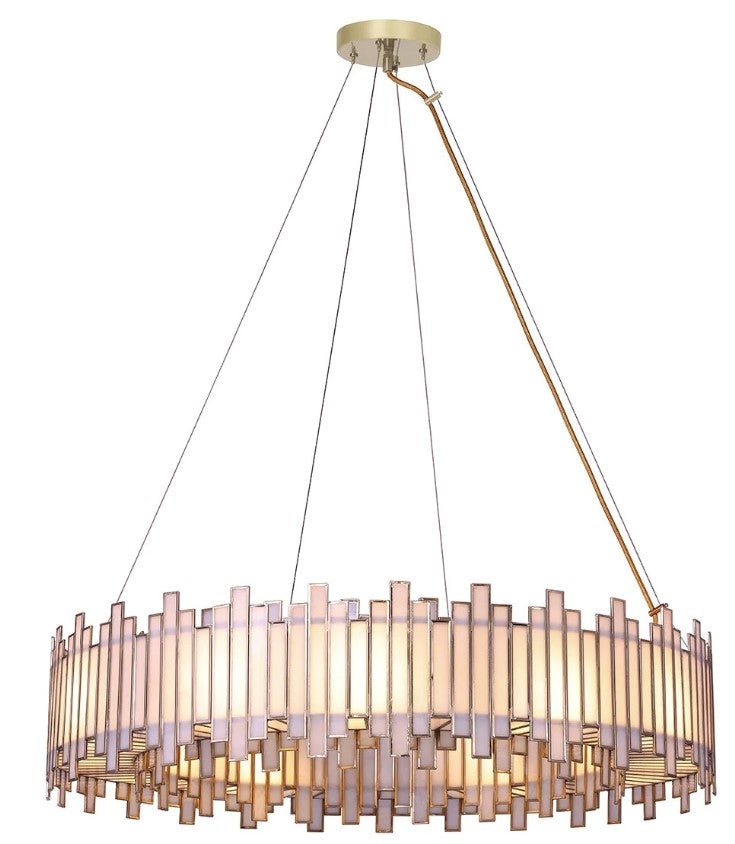 Eurofase Lighting 46467-010 Birla 12 Light 37-inch Brass Chandelier Ceiling Light Gold Finish