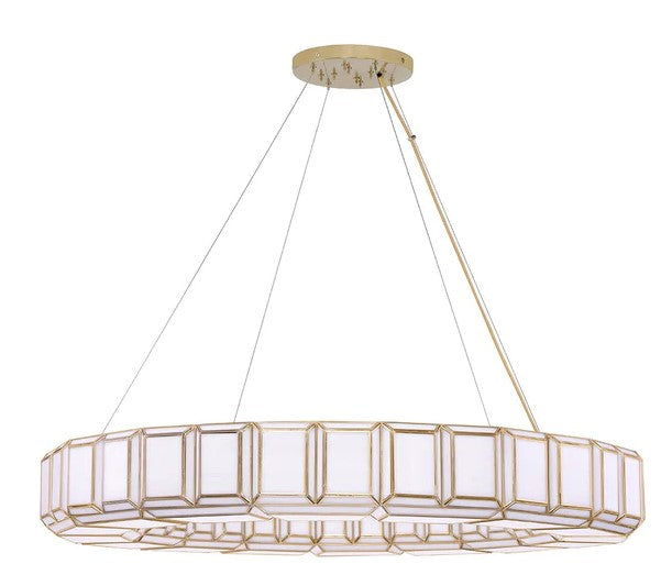 Eurofase Lighting 46470-010 Belmont 16 Light 48-inch Antique Brass Chandelier Ceiling Light Gold Finish