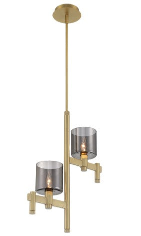 Eurofase Lighting 46520-012 Decato 2 Light 5.5-inch Pendant Ceiling Light Brushed Gold Finish