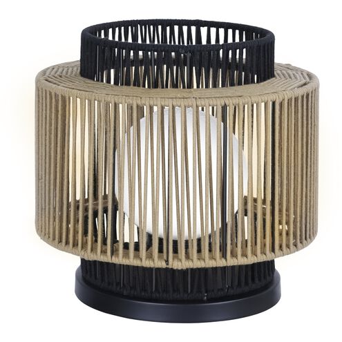 Eurofase Lighting 46628-015 15.5"Aden Portable Outdoor Lamp with Weaved Cord Shade, Wattage 60W, Khaki Finish