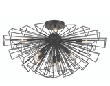 Eurofase Lighting 46762-016 Dendelio 9-Light 30" Semi Flush Mount Black Finish