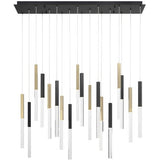 Eurofase Lighting 46771-025 Benicio 9.75 inch Black & Gold Pendant Ceiling Light W/ 18 Lights