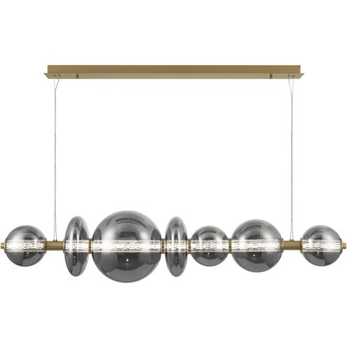 Eurofase Lighting 46772-048 Atomo LED 56 inch Gold Island Chandelier Ceiling Light in Smoke