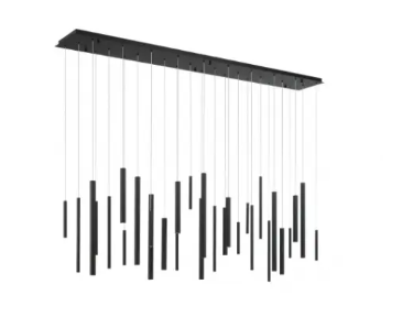 Eurofase Lighting 46814-029 Santana 72" Wide LED Linear Multi Pendant, Color Temperature 3000K, Wattage 35W, Black Finish
